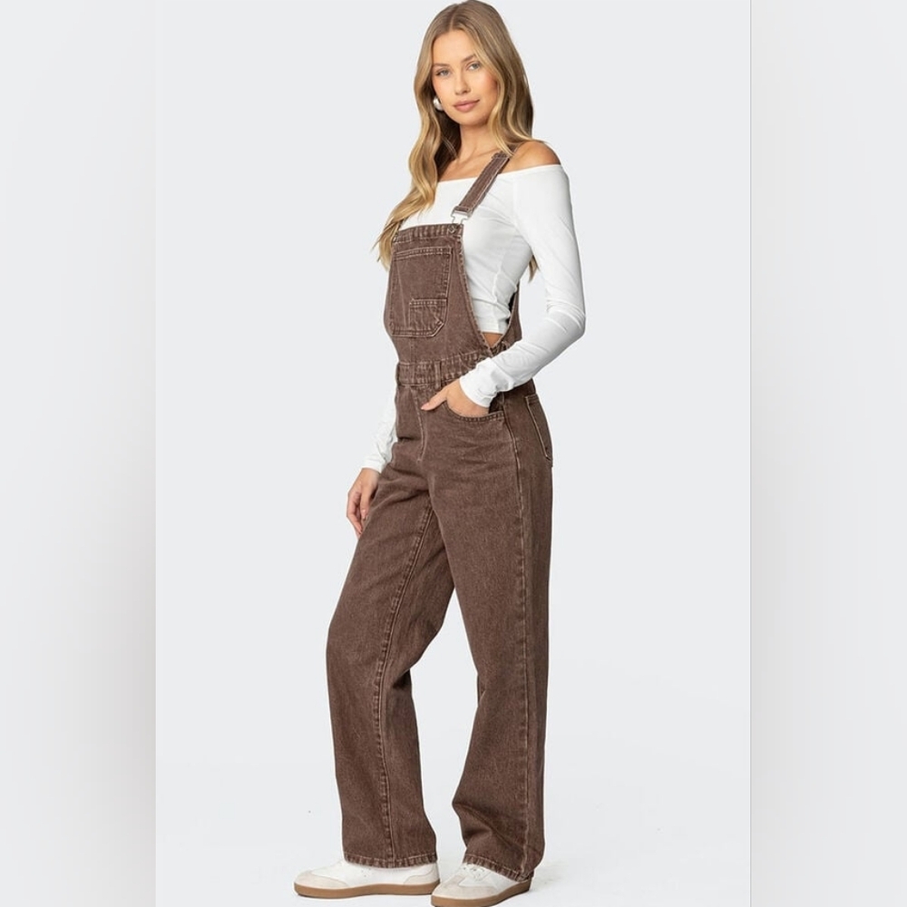 Chocolate Brown Women's Denim Overalls